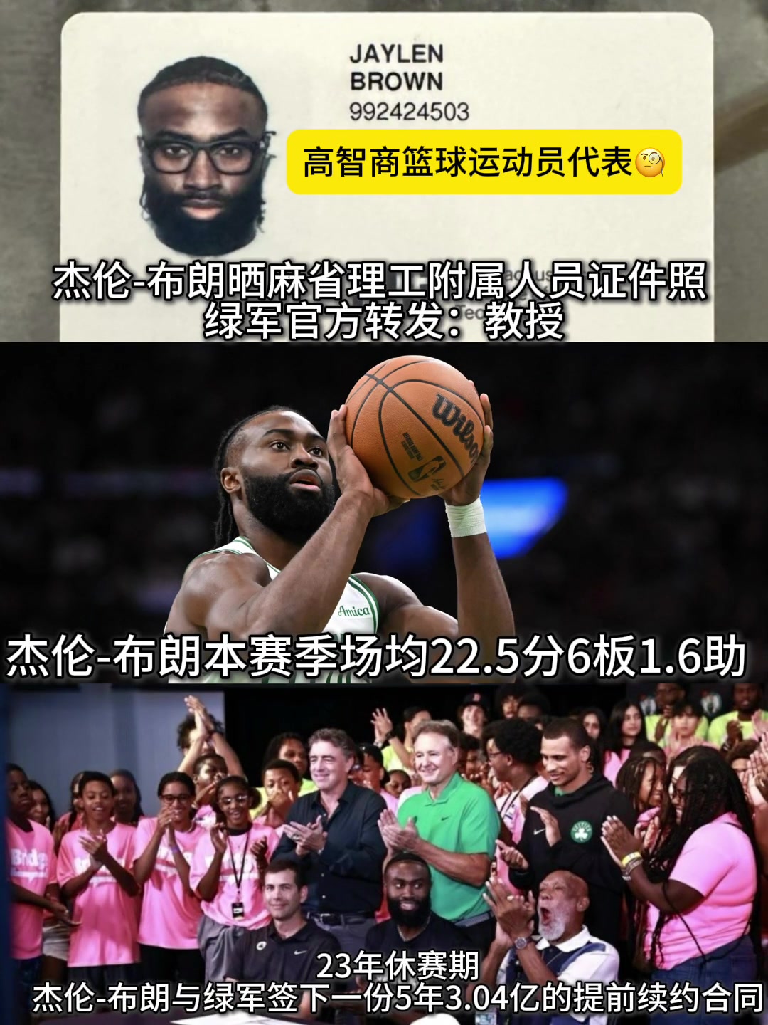 杰倫-布朗不打球的話，起碼也是華爾街的一個高管吧！