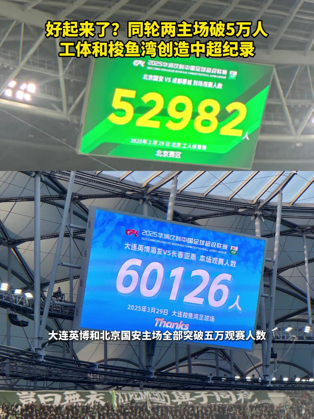 中超也是好起來了？工體和梭魚灣創造中超紀錄